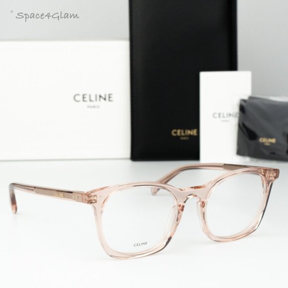 Celine Women Eyeglasses Shiny Rose Demo Square CL50058I THIN 074 BRAND NEW - Picture 3 of 8